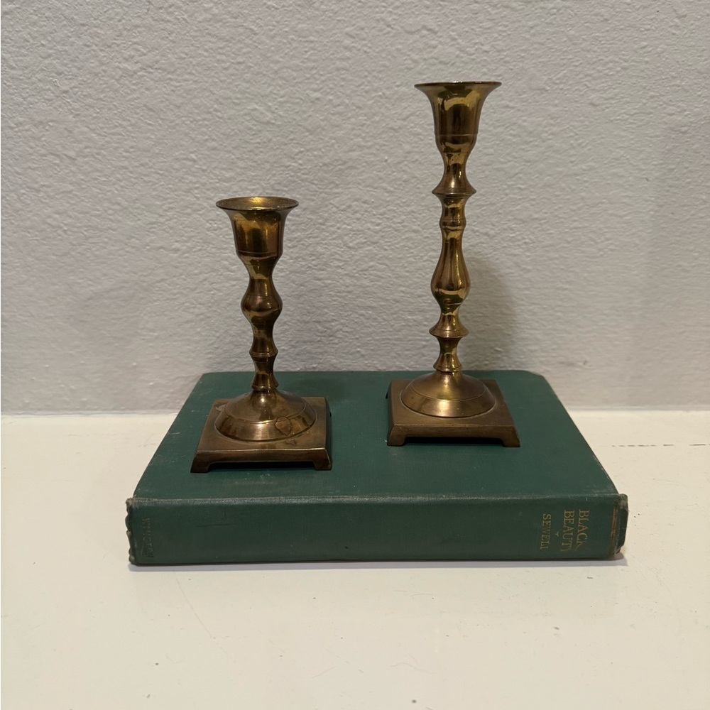 Vintage Pair of Brass Candlesticks